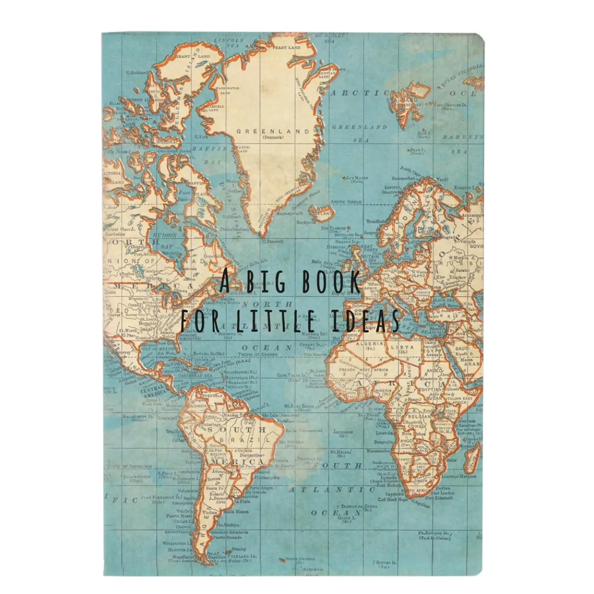 A Big Book for Little Ideas Vintage Map A5 Notebook