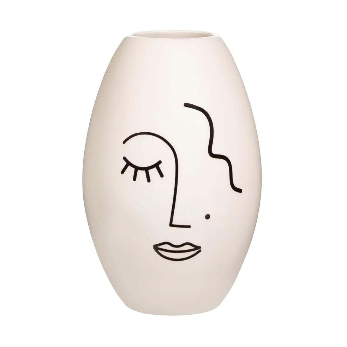 Abstract Face White Large Vase
