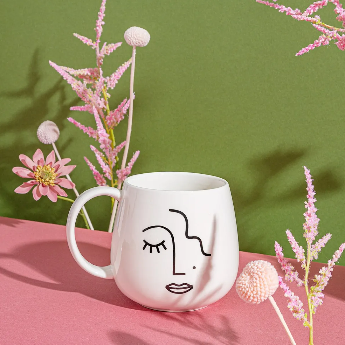 Abstract Face White Mug