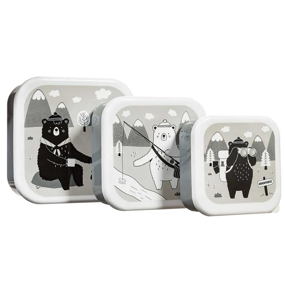 Bear Adventure Lunch Boxes - Set of 3