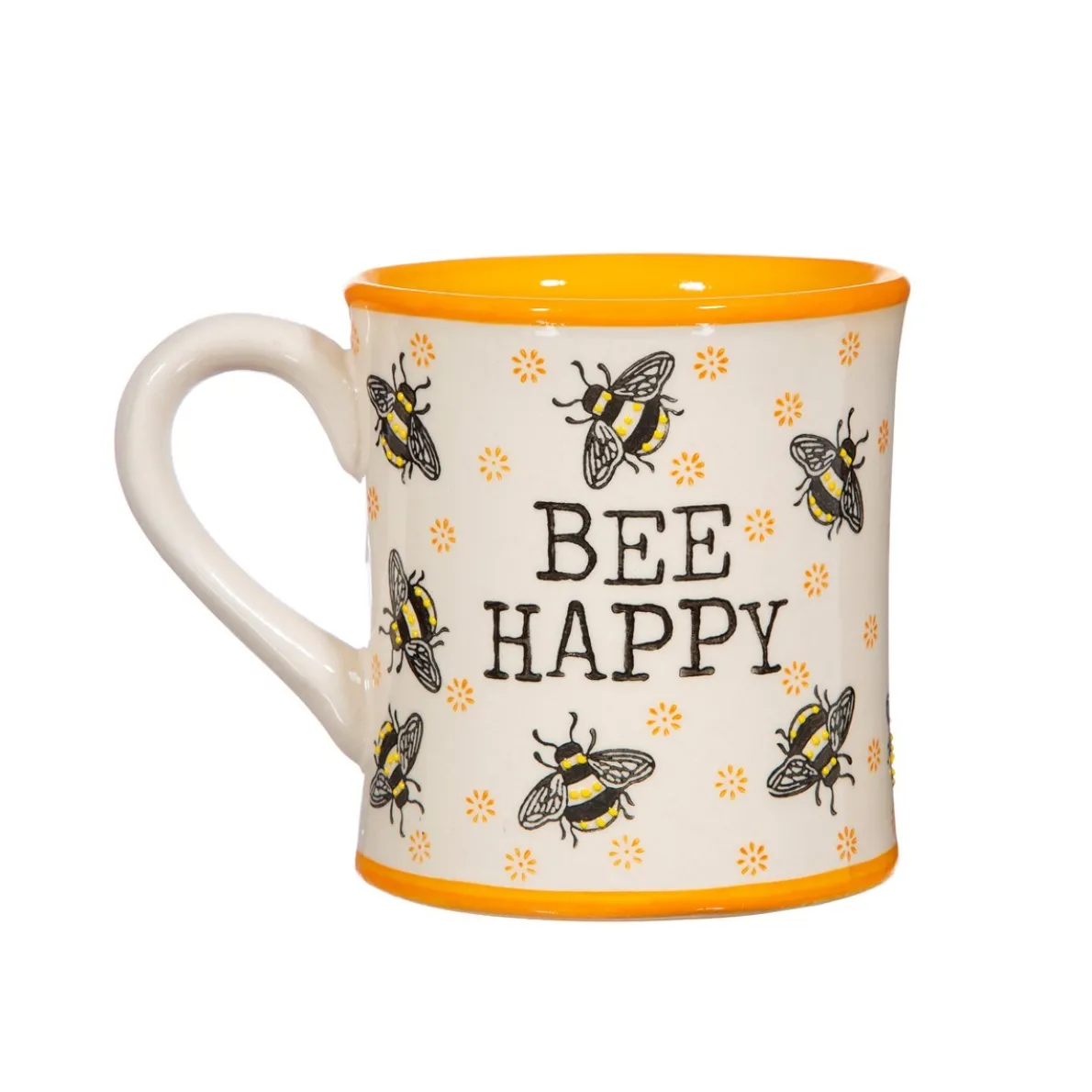 Bee Happy Yellow Mug