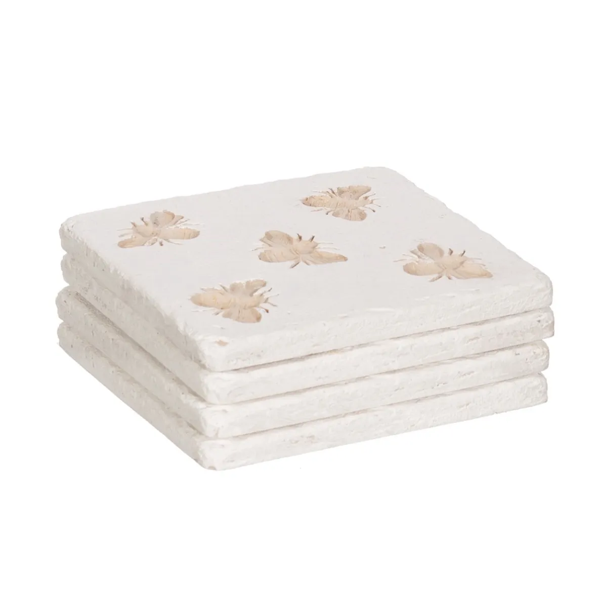Bee Imprint Coasters - Set of 4