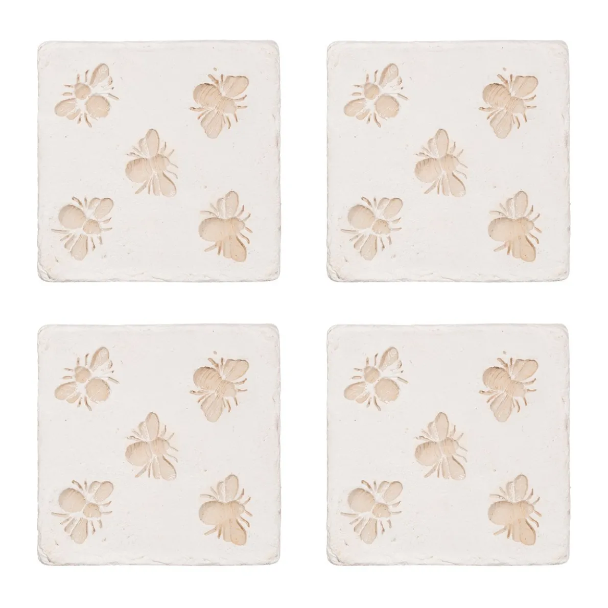 Bee Imprint Coasters - Set of 4