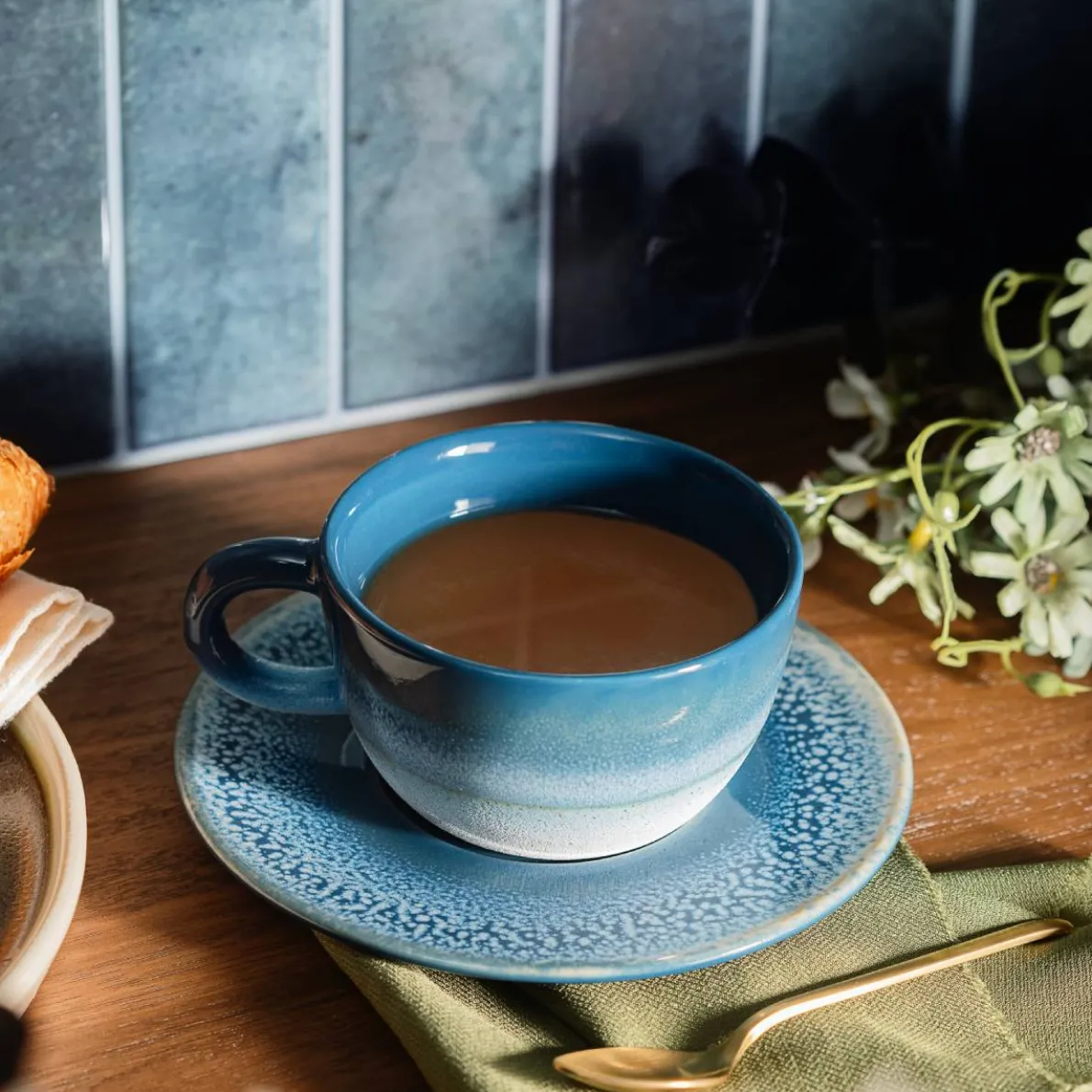 Blue Mojave Tea Cup & Saucer Set