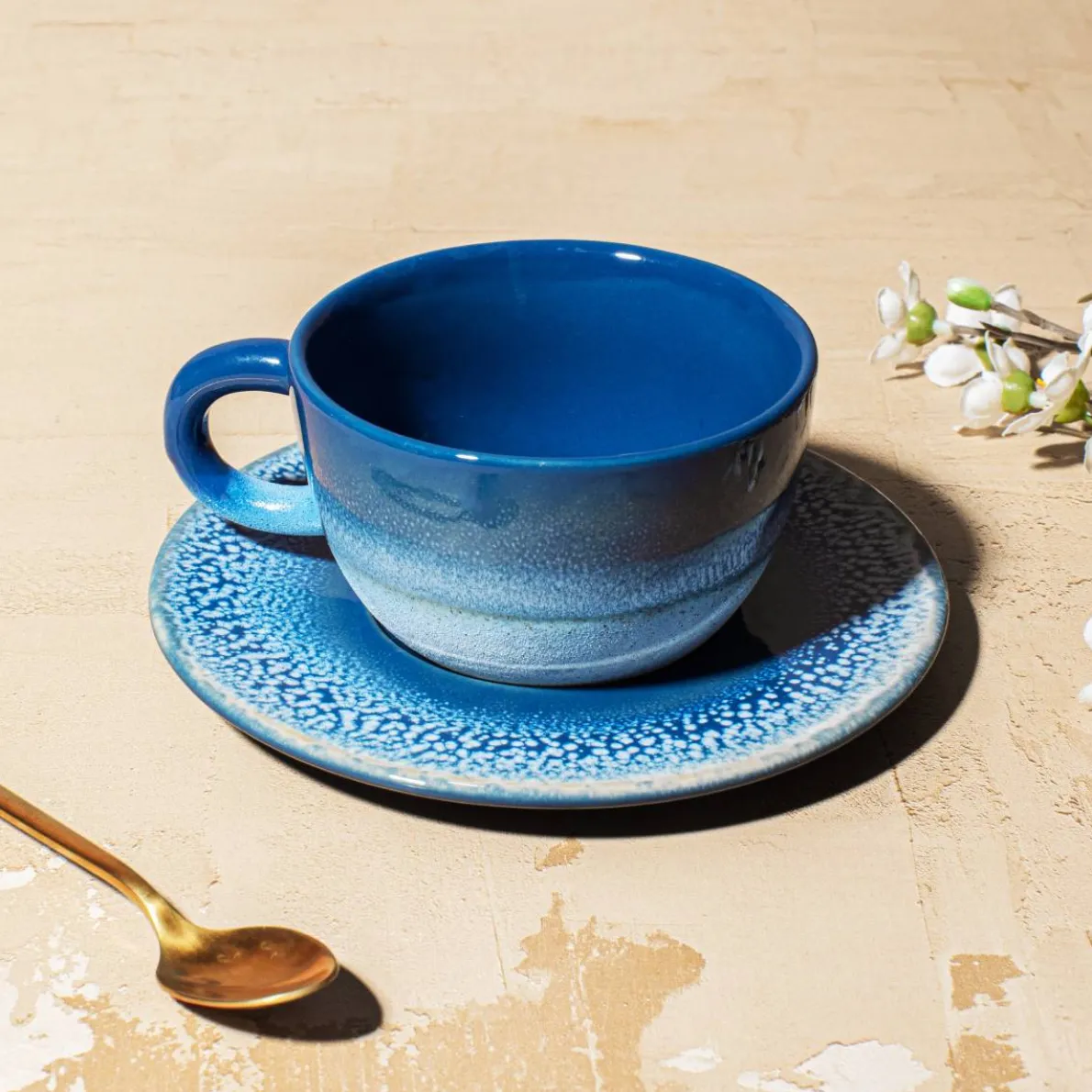 Blue Mojave Tea Cup & Saucer Set