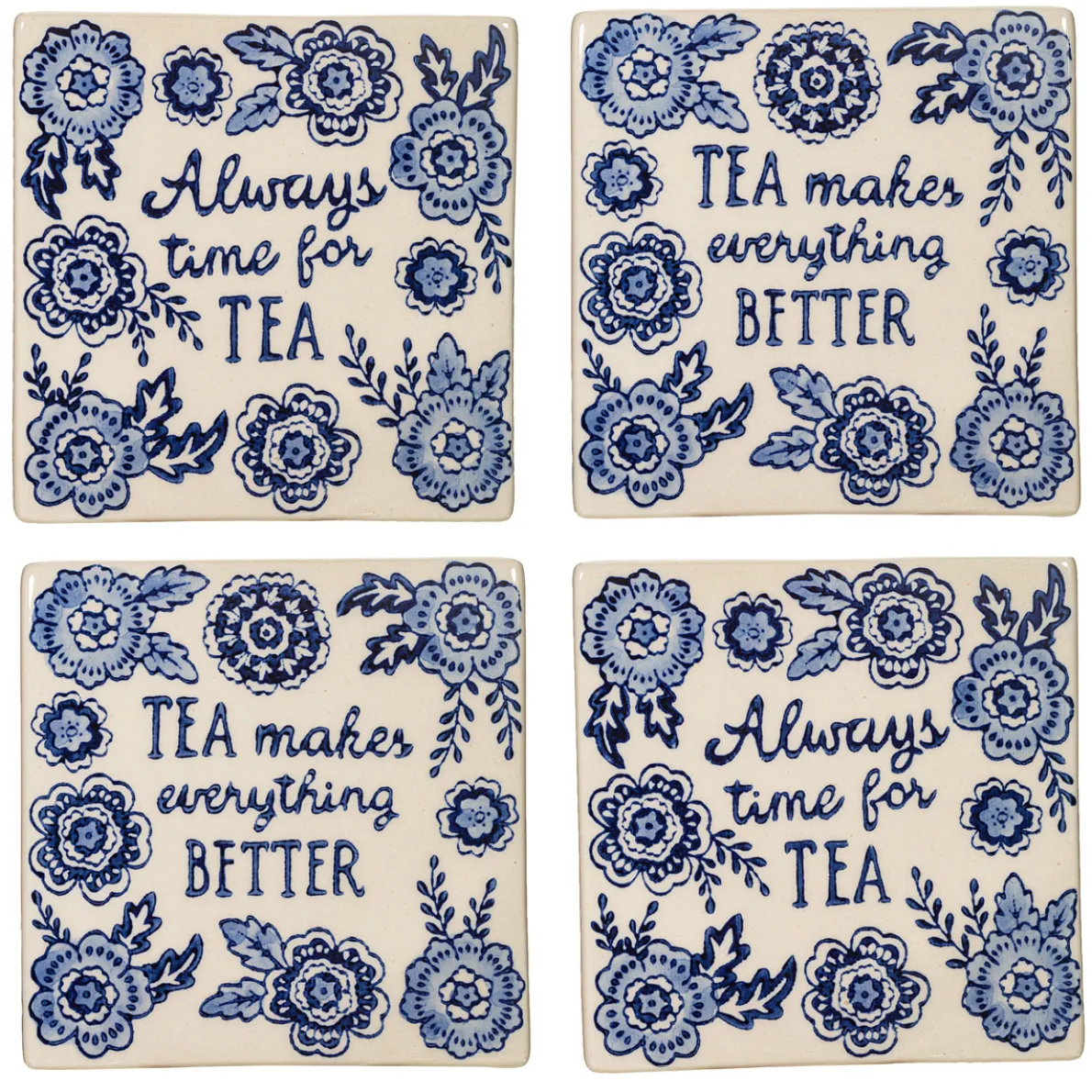 Blue Willow Coasters - Set of 4