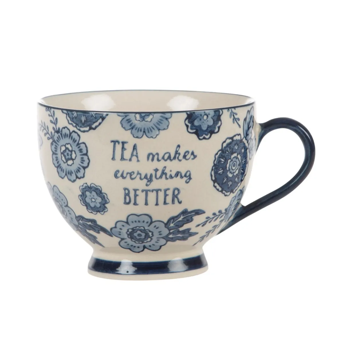 Blue Willow Floral Mug