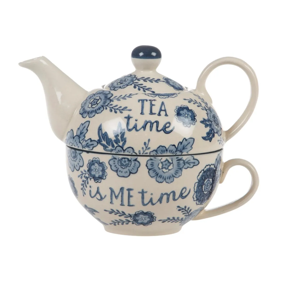 Blue Willow Floral Tea For One