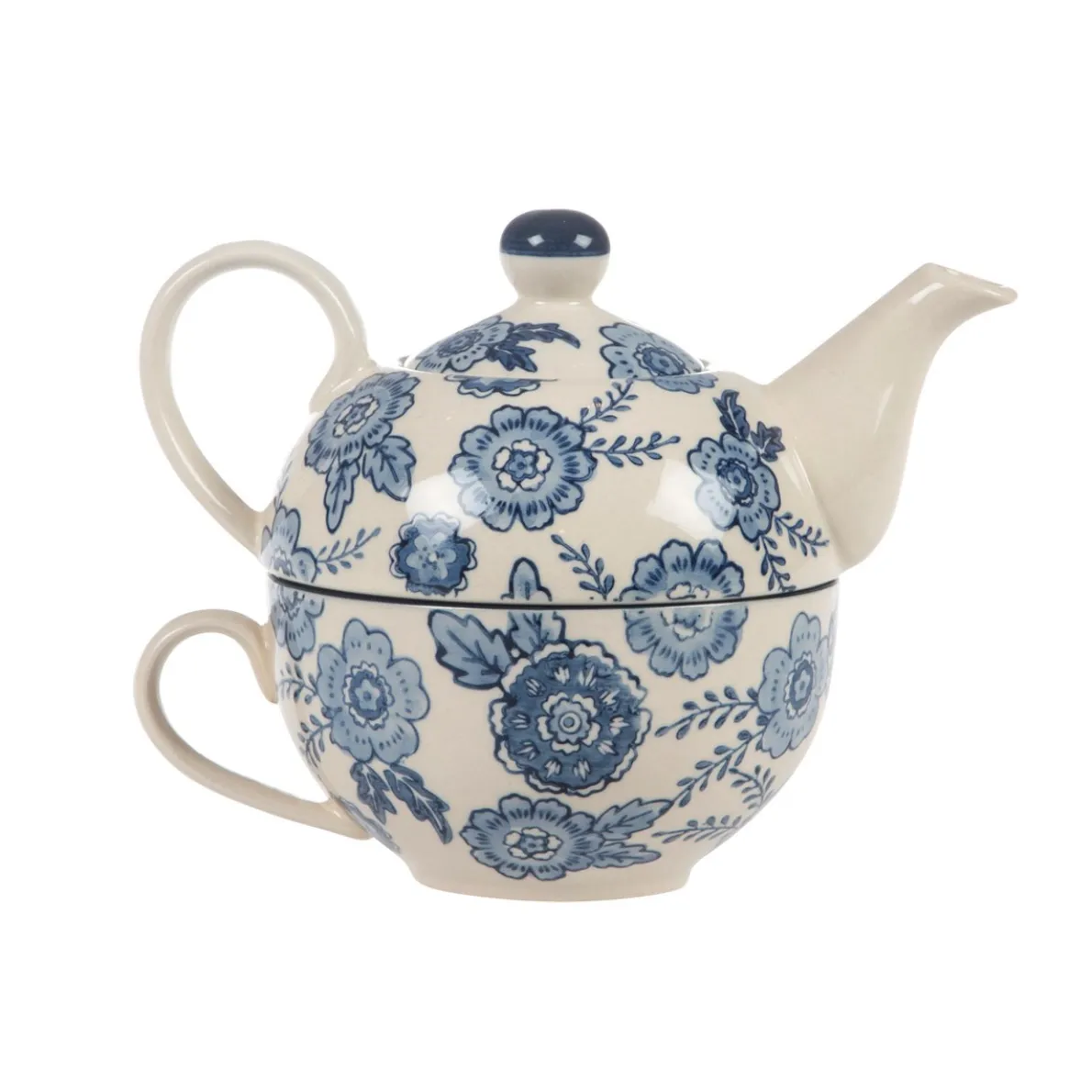 Blue Willow Floral Tea For One