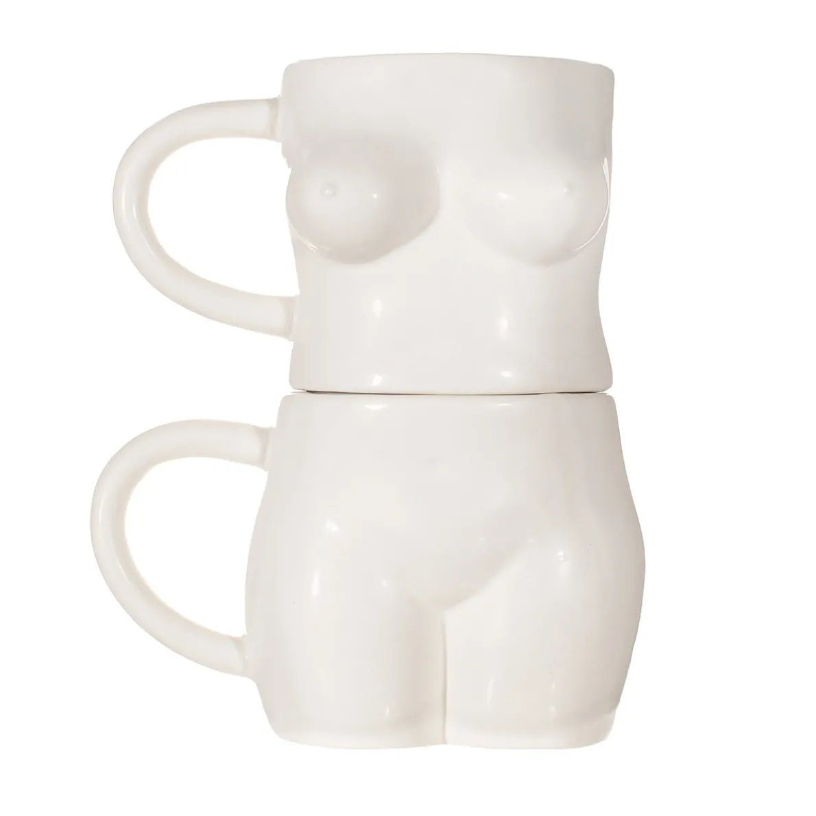 Body Stacking Mugs White - Set of 2