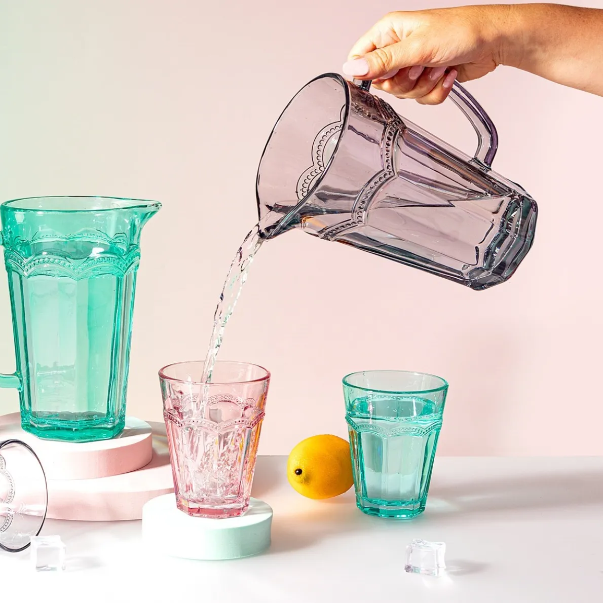 Clarisse Glass Jug Grey