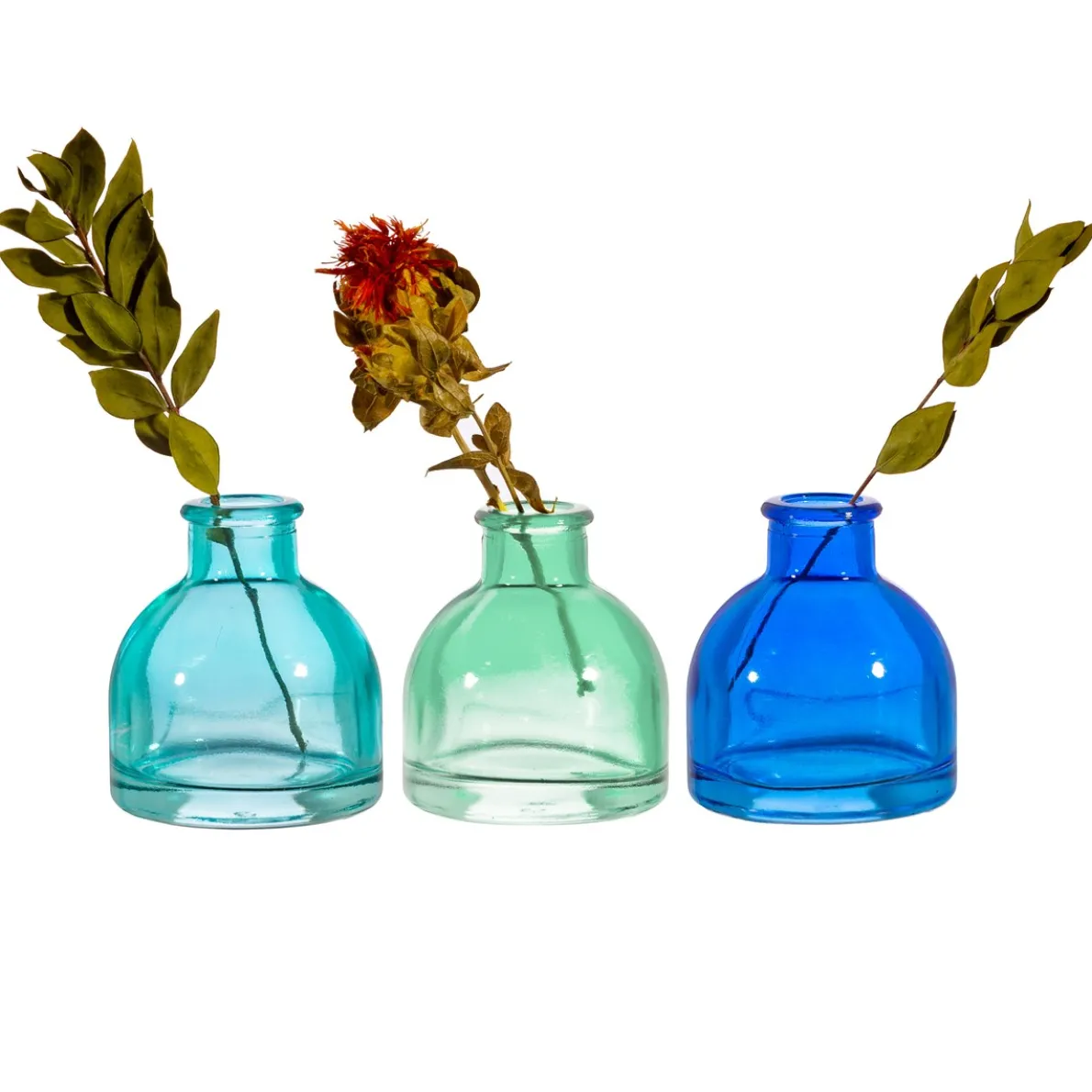 Cool Toned Mini Bud Vases - Set of 3