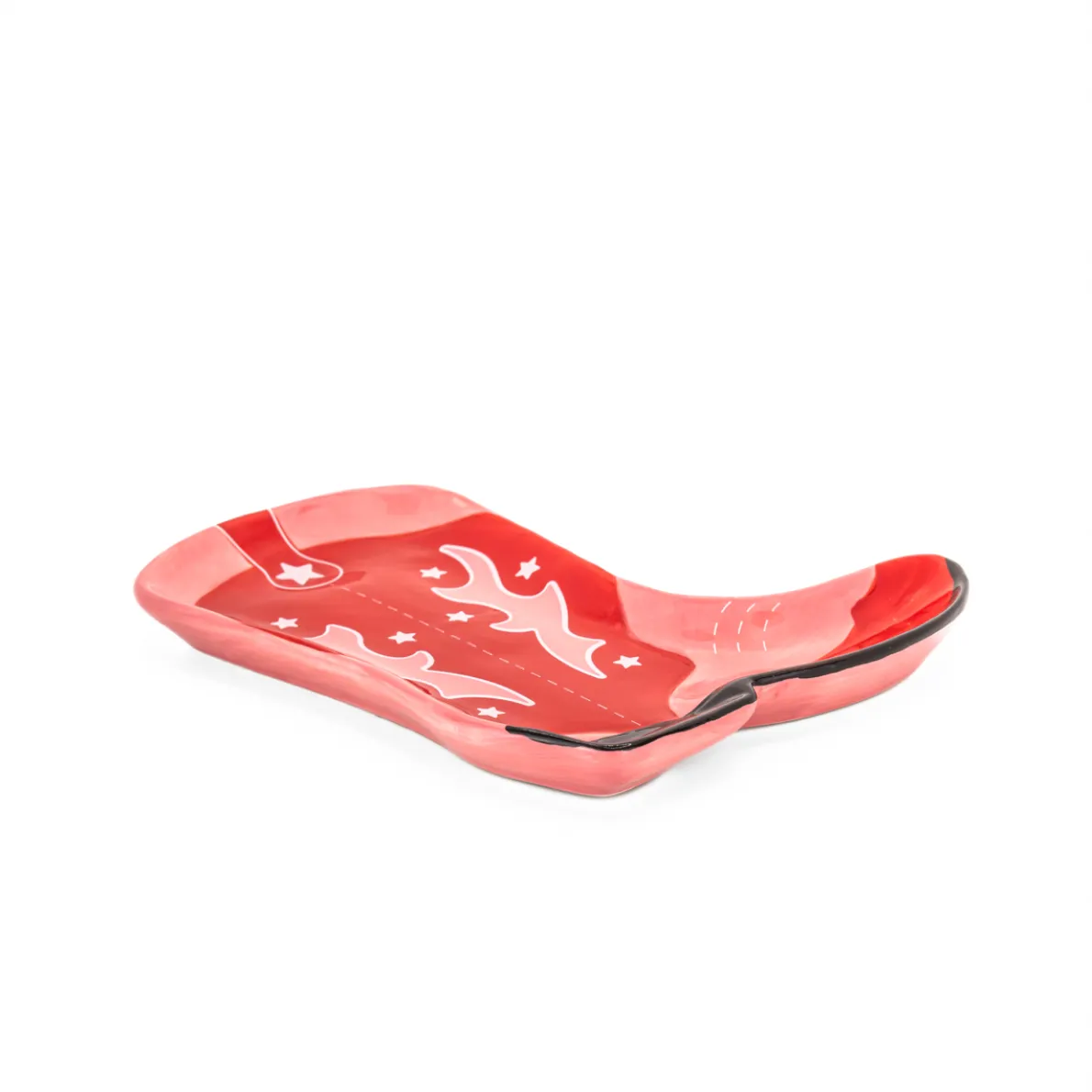 Cowboy Boot Pink & Red Trinket Dish
