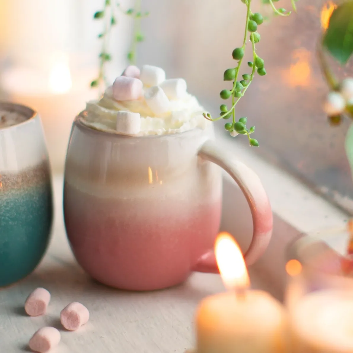 Dip Glazed Ombre Pink Mug