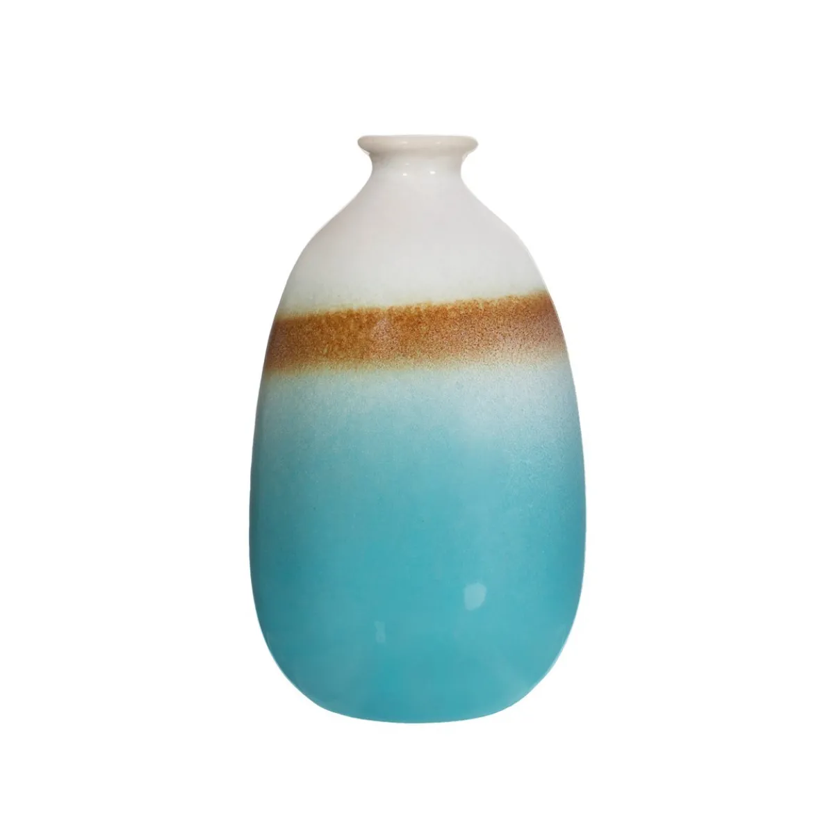 Dip Glazed Ombre Turquoise Vase