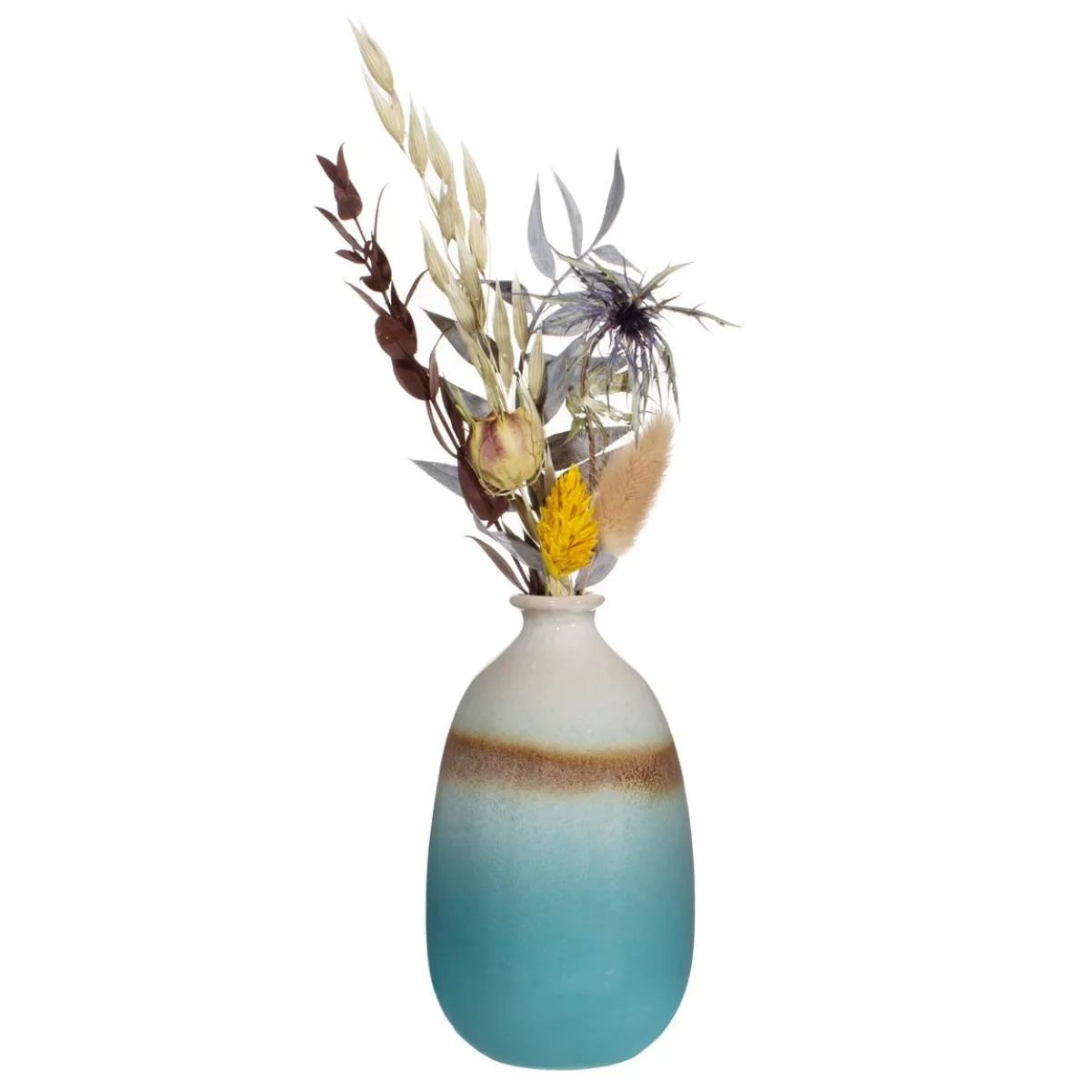 Dip Glazed Ombre Turquoise Vase