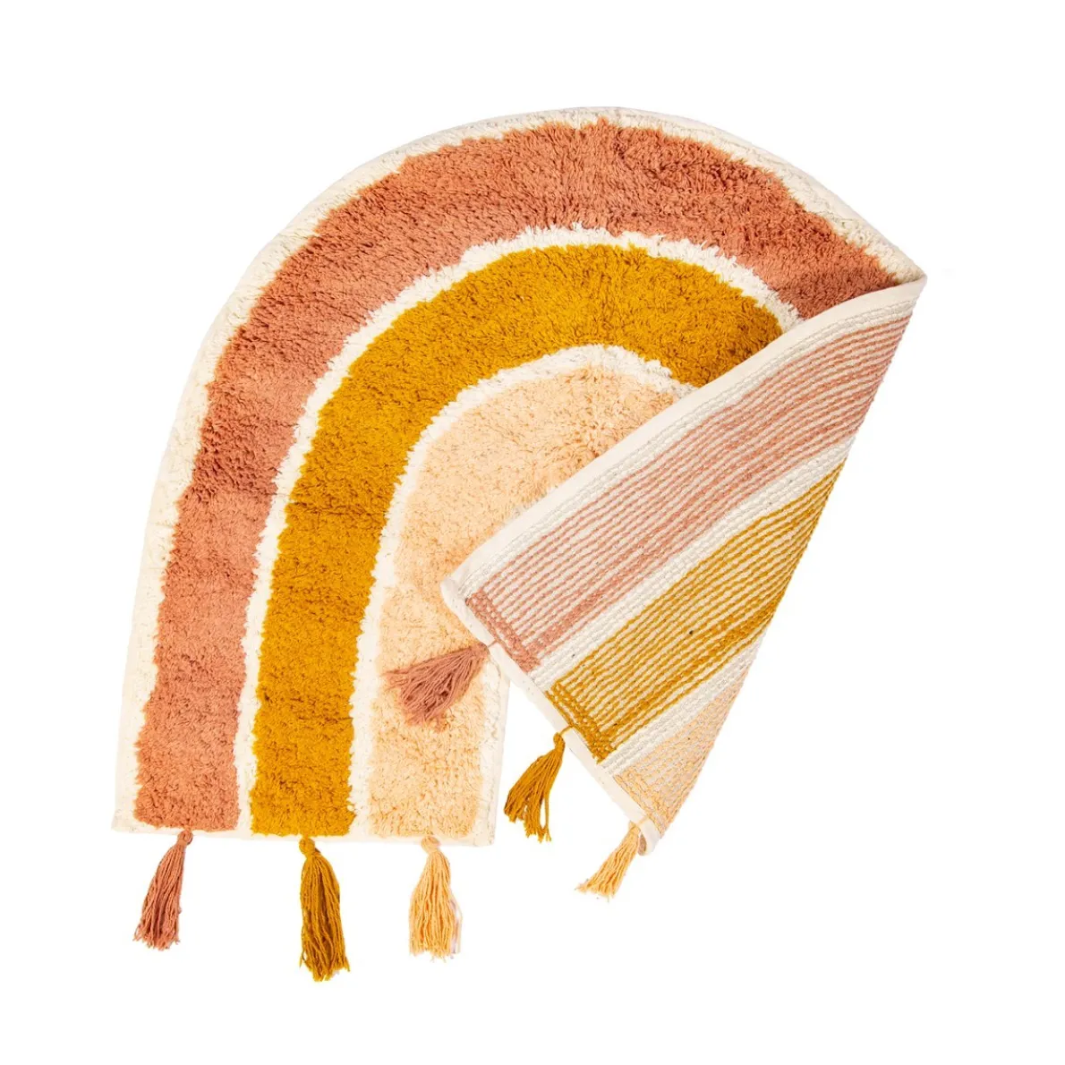 Earth Rainbow Rug With Tassels