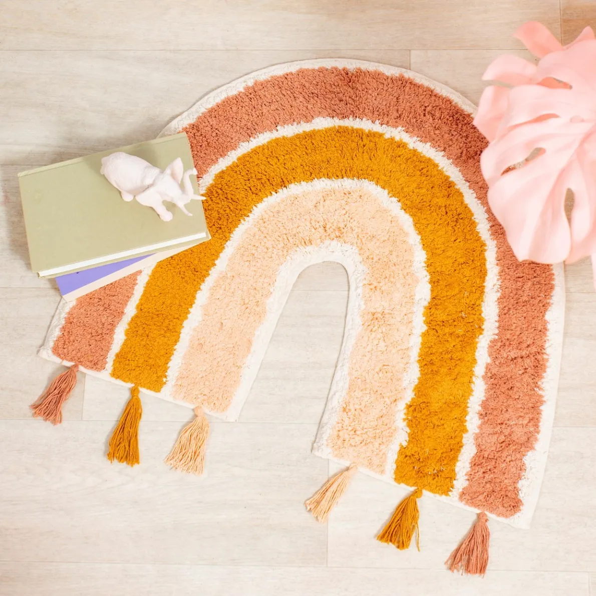 Earth Rainbow Rug With Tassels