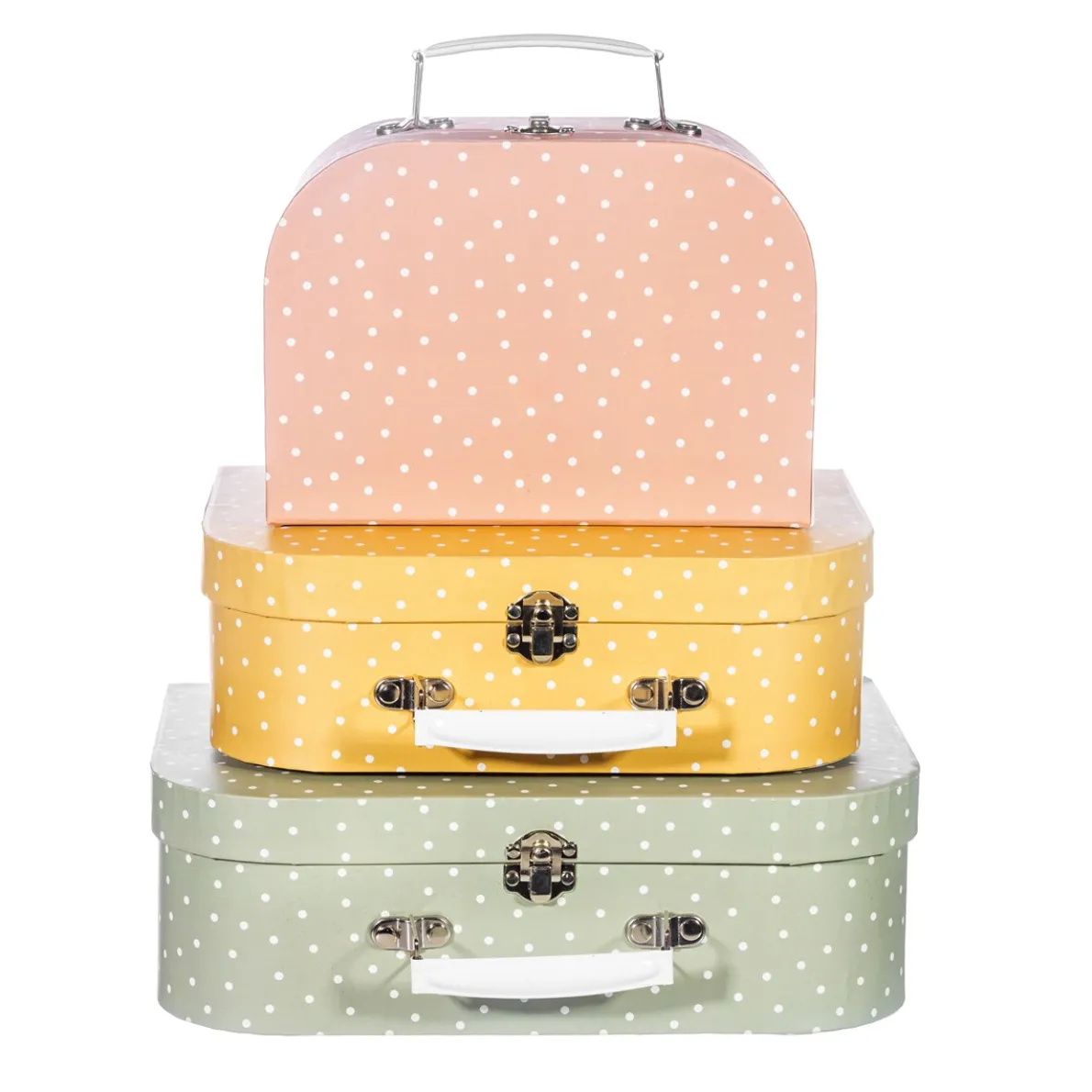 Earth Tones Spotted Suitcase - Set of 3
