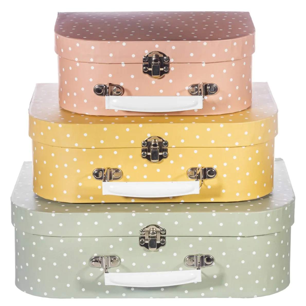 Earth Tones Spotted Suitcase - Set of 3