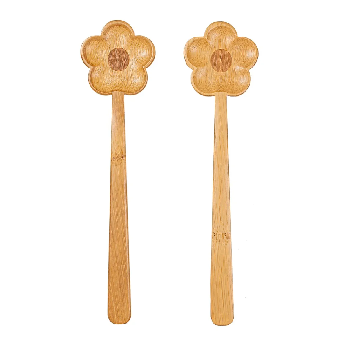 Flower Bamboo Salad Servers