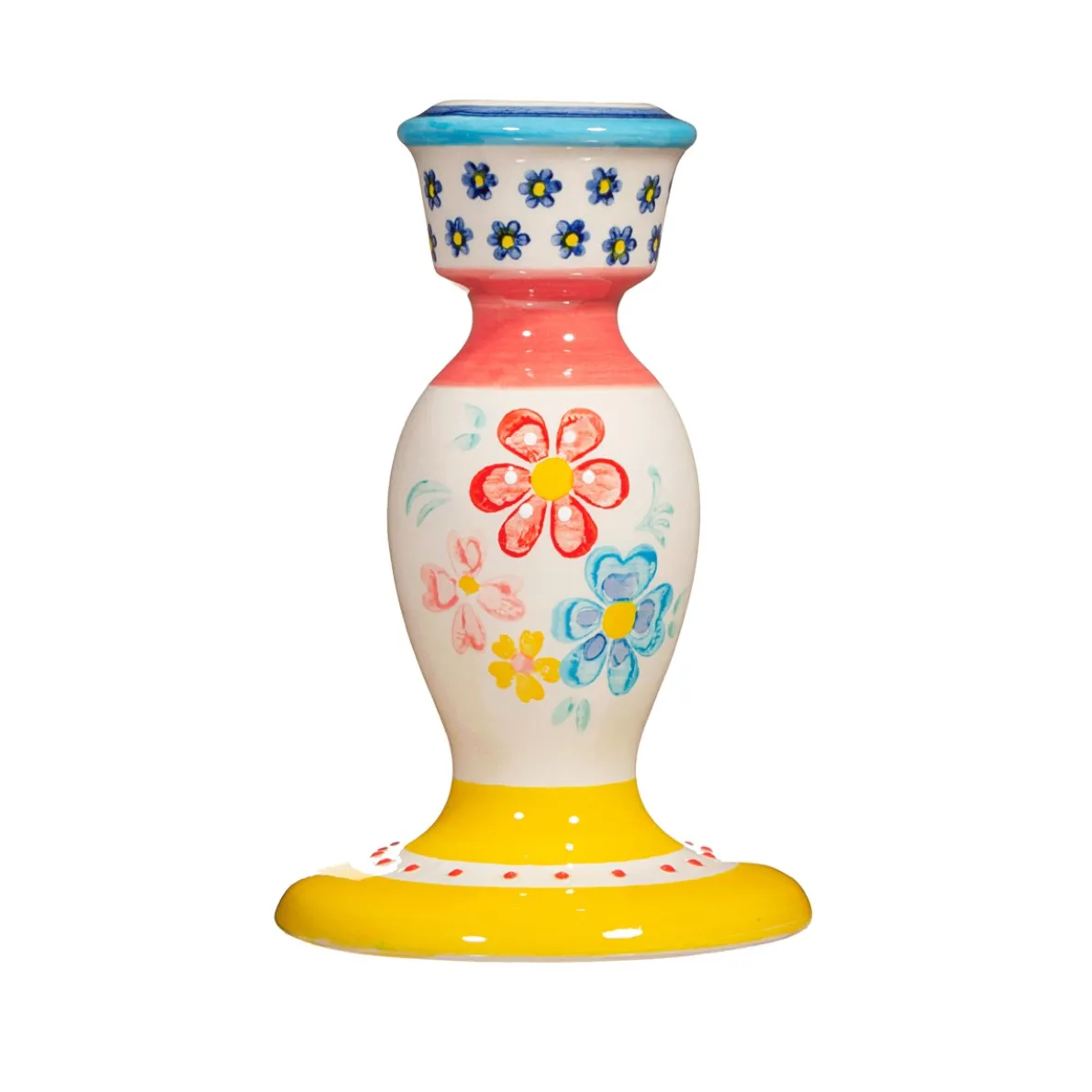 Folk Floral Candlestick Holder