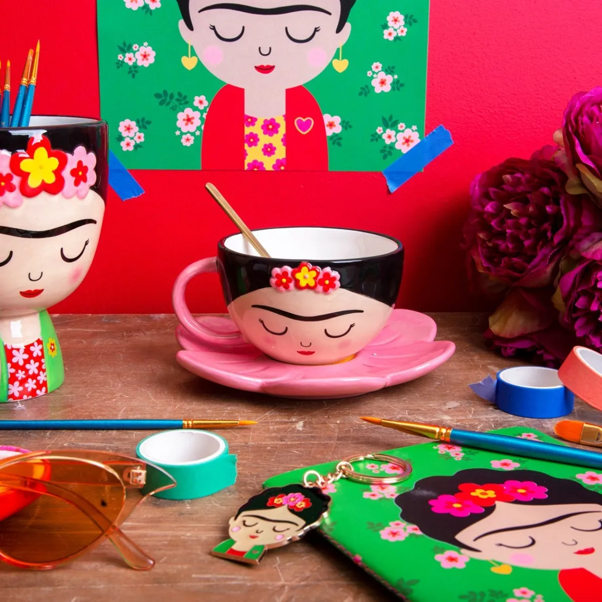 Frida Cup and Flower Saucer Set