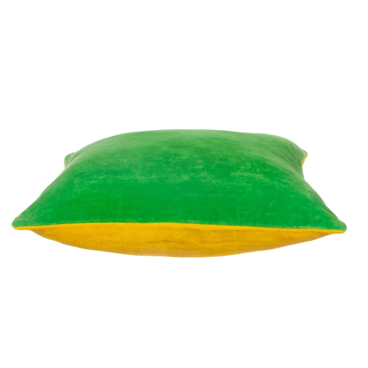 Green & Yellow Two Tone Velvet Cushion Cover