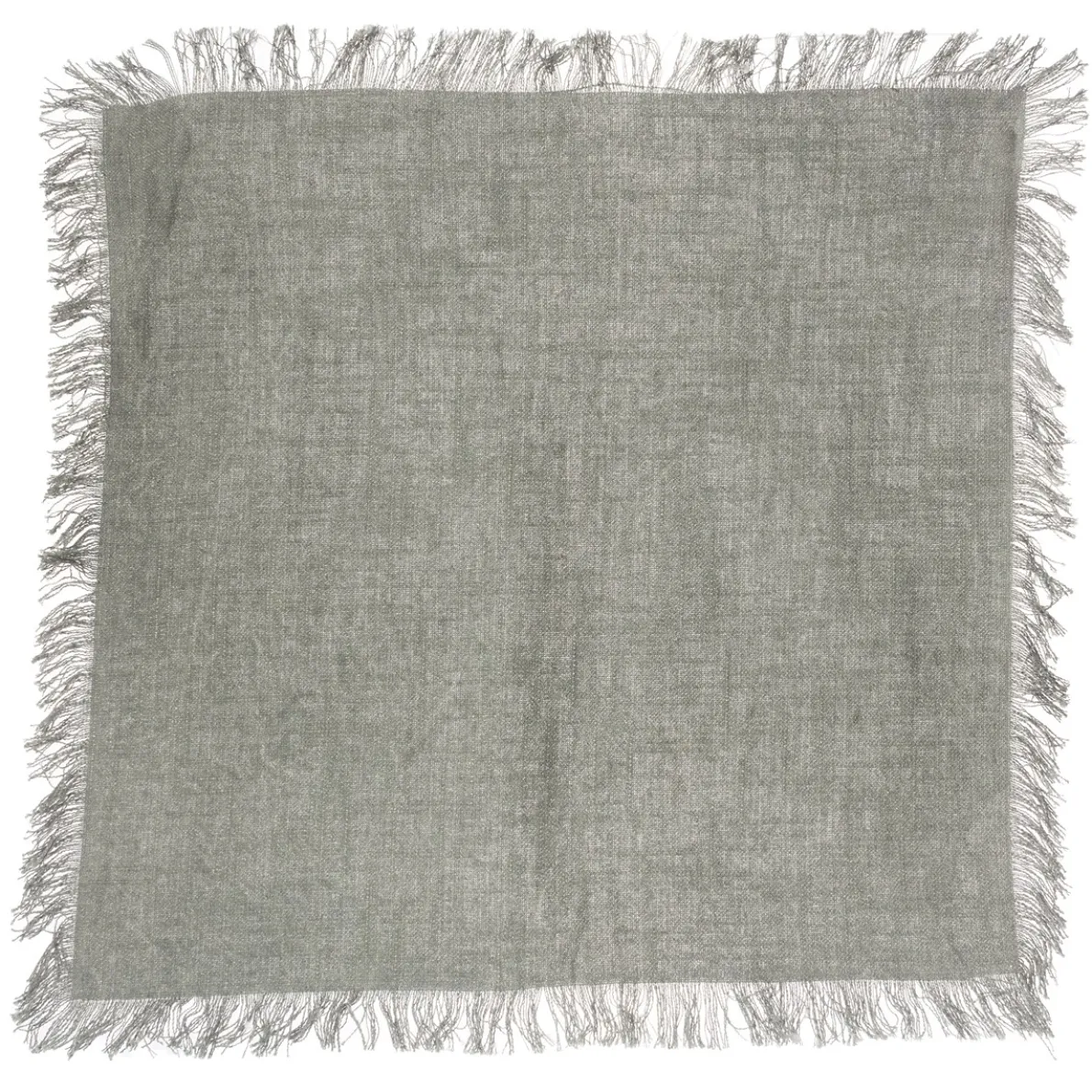 Grey Stonewash Napkins with Fringed Edge - Set of 2