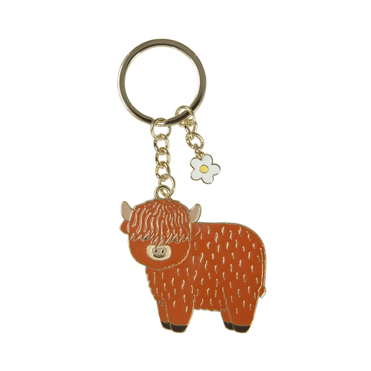 Highland Cow Enamel Keyring