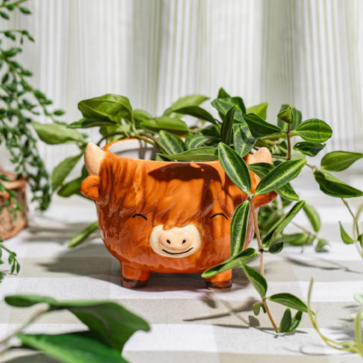 Highland Cow Mini Planter on Legs