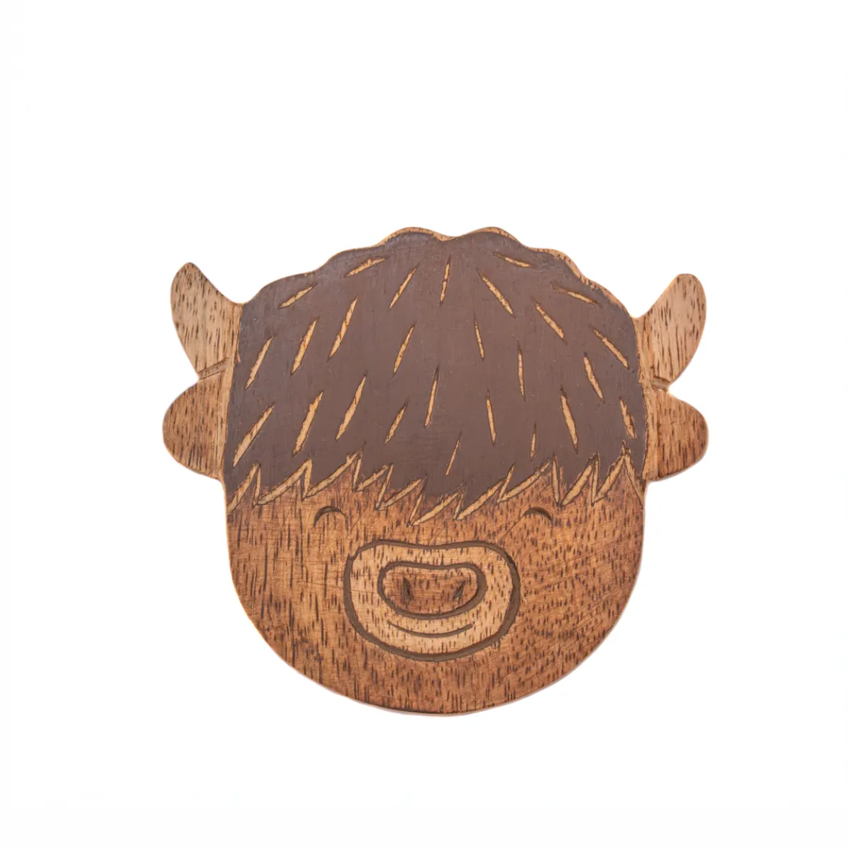 Highland Cow Wooden Coasters - Set of 4