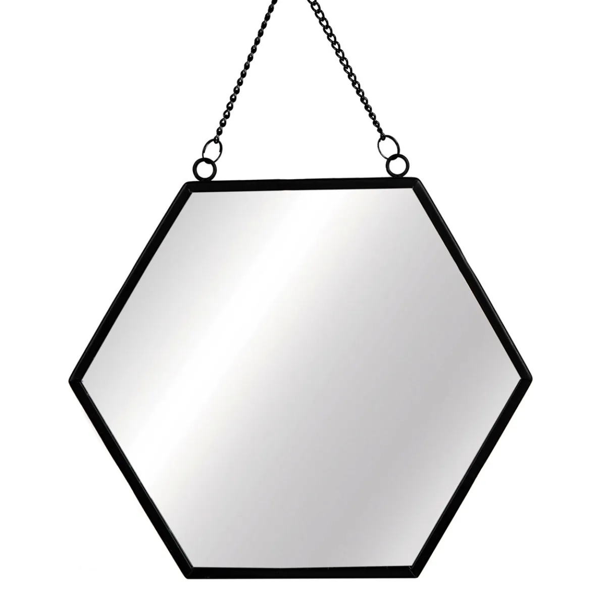 Jet Black Hexagon Mirror