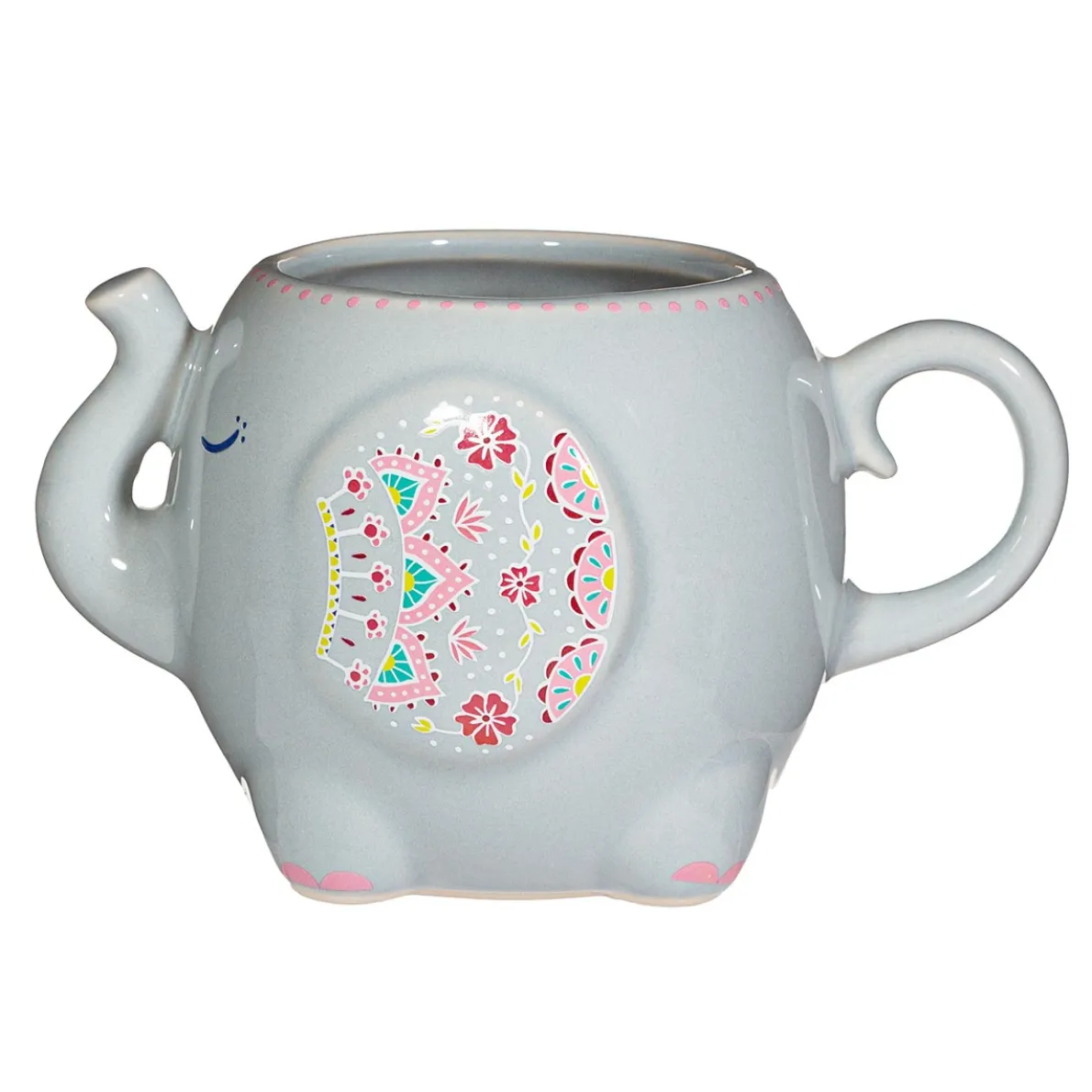 Mandala Elephant Grey Mug