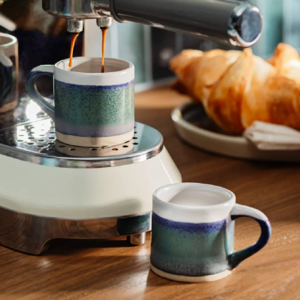 Marlowe Blue Espresso Mugs - Set of 2