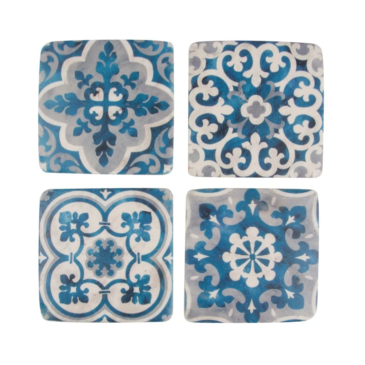 Mediterranean Mosaic Santorini Coasters - Set of 4
