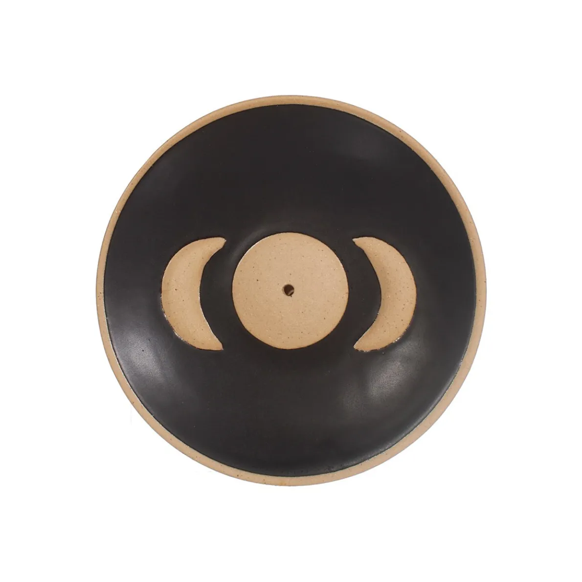 Moon Phases Incense Holder Black