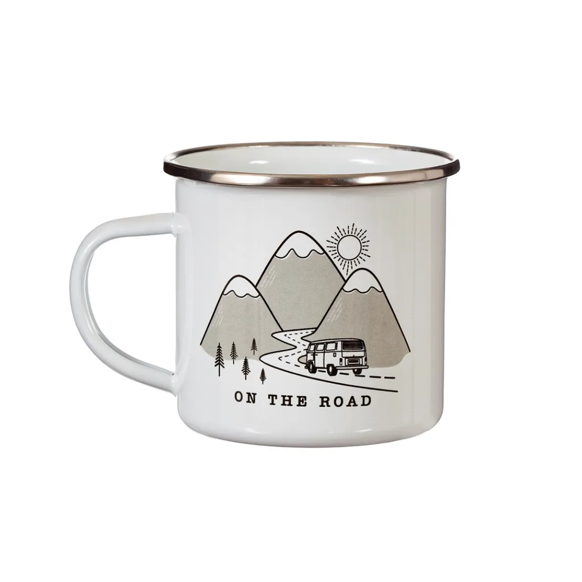 On The Road Enamel White Mug
