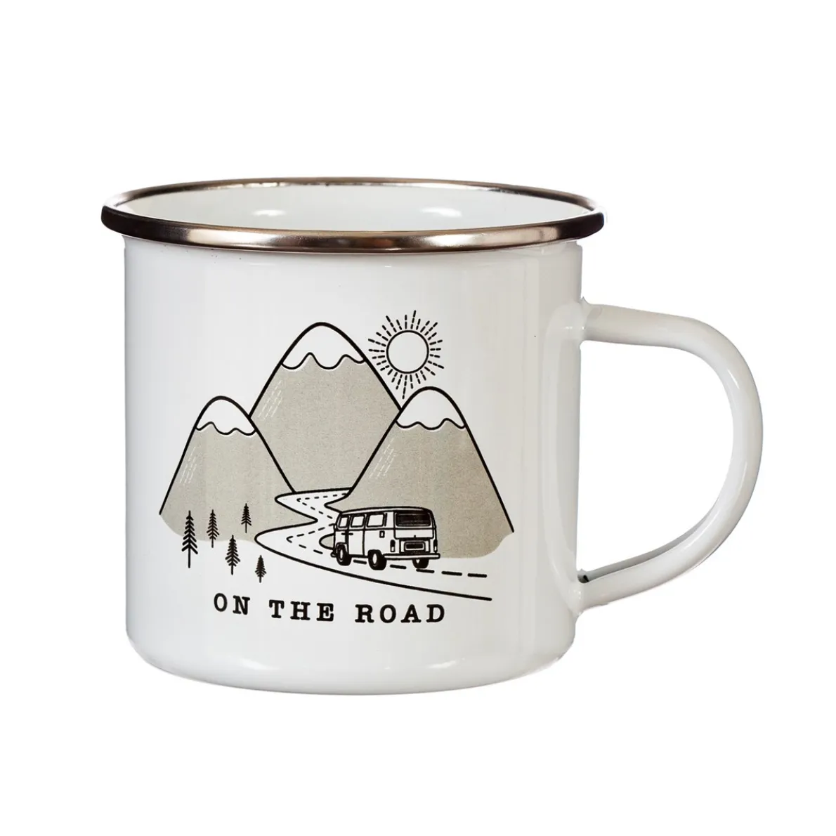 On The Road Enamel White Mug
