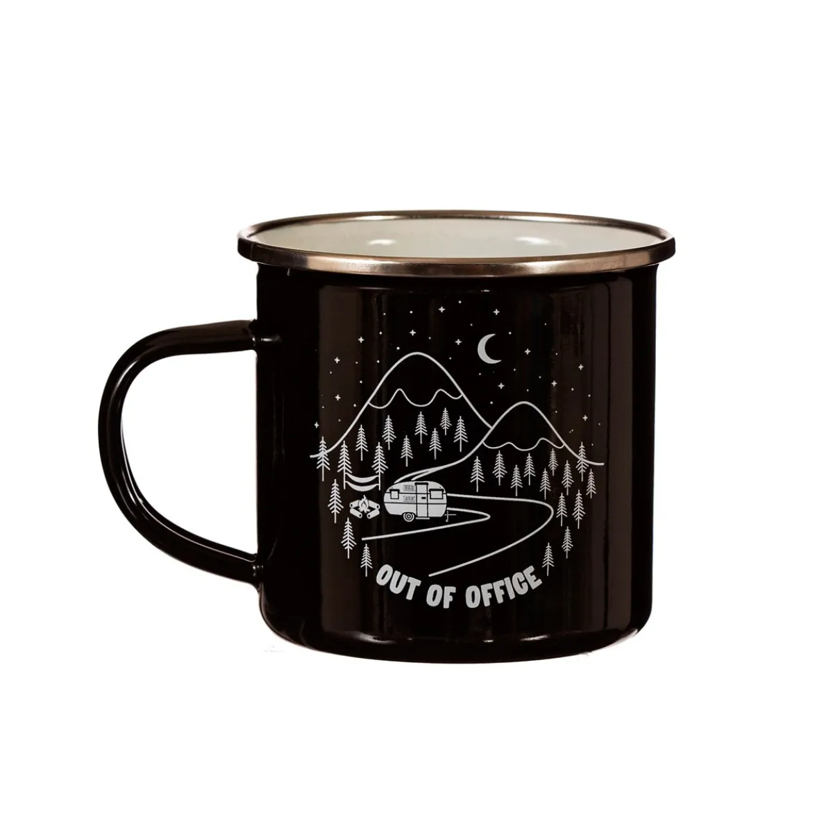 Out Of Office Enamel Black Mug