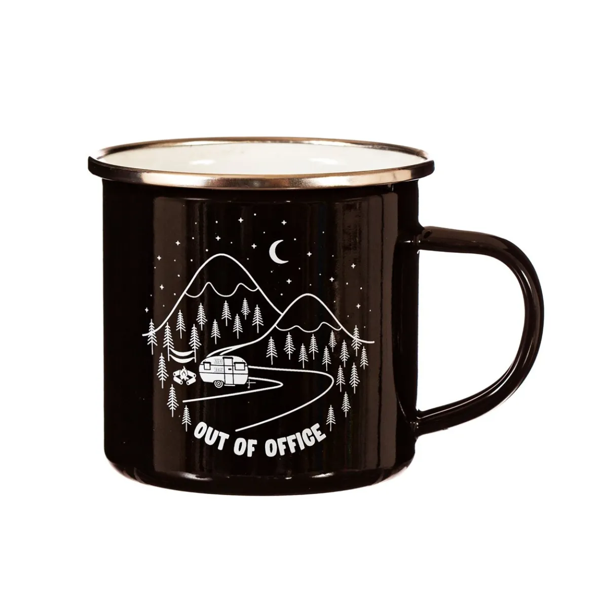 Out Of Office Enamel Black Mug