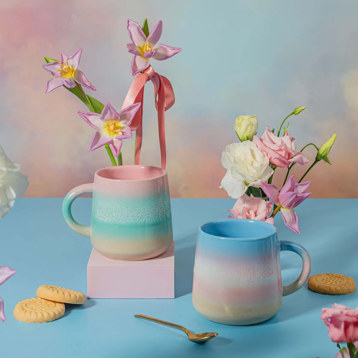 Pastel Ombre Mug Blue & Pink