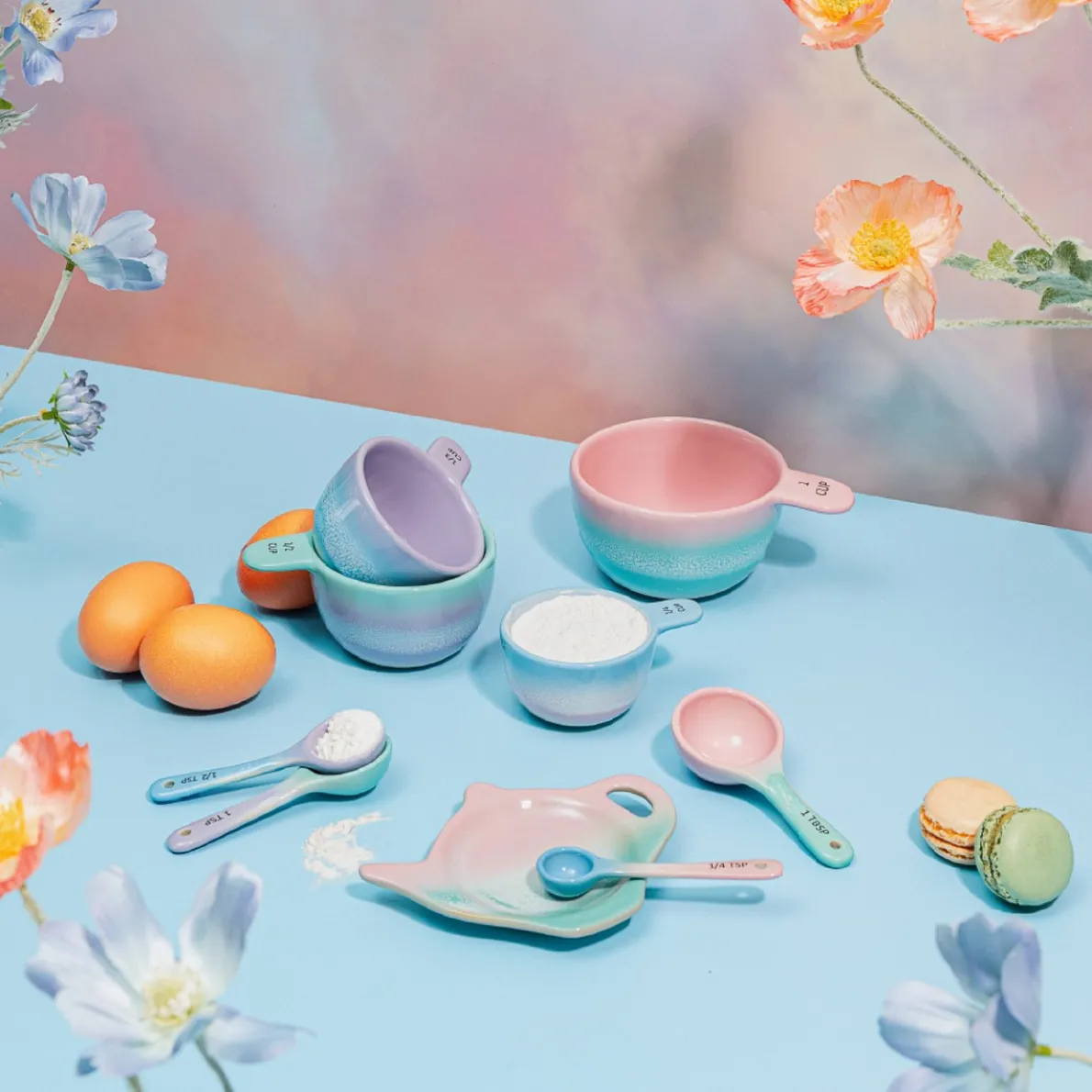 Pastel Ombre Tea Bag Dish Pink & Green
