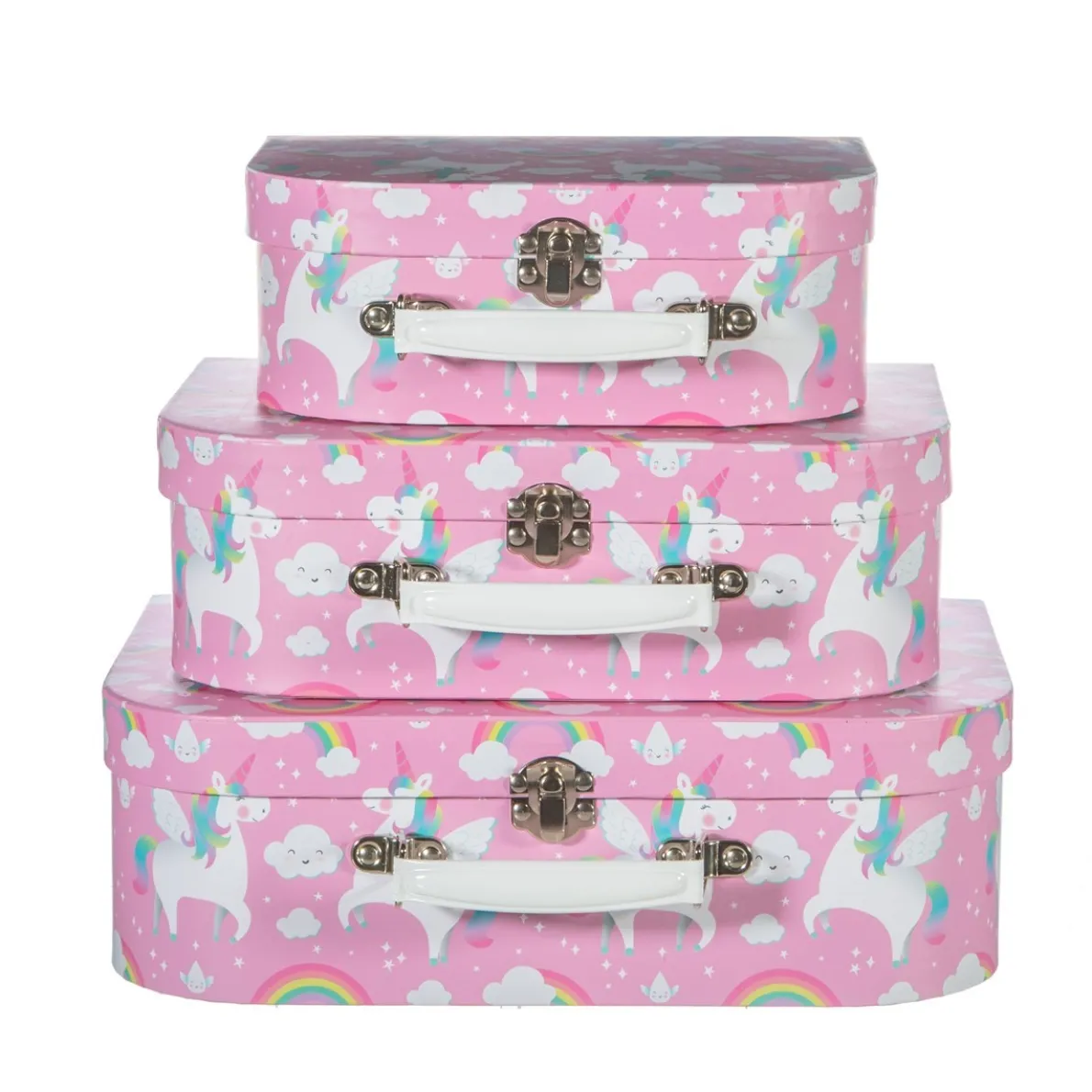 Rainbow Unicorn Suitcases - Set of 3