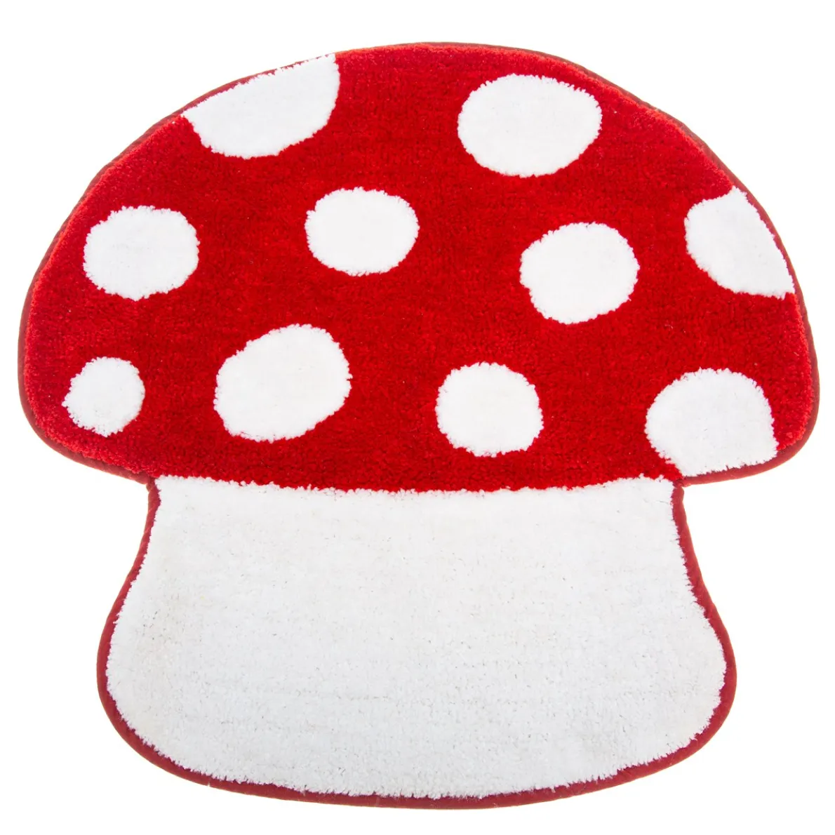 Red Mushroom Tufted Bath Mat