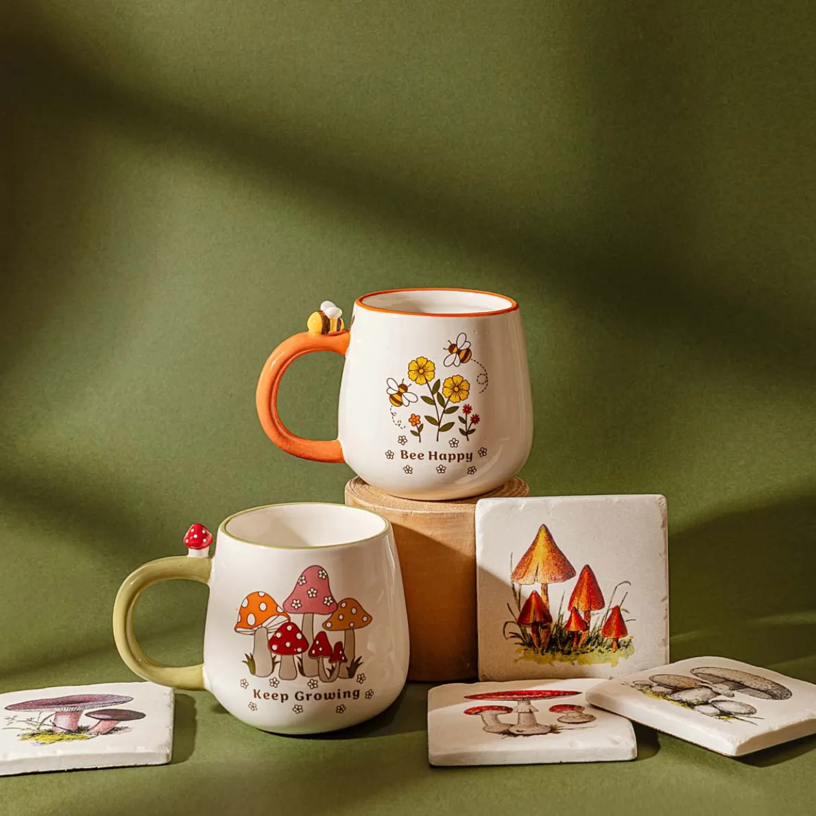 Retro "Bee Happy" Mug