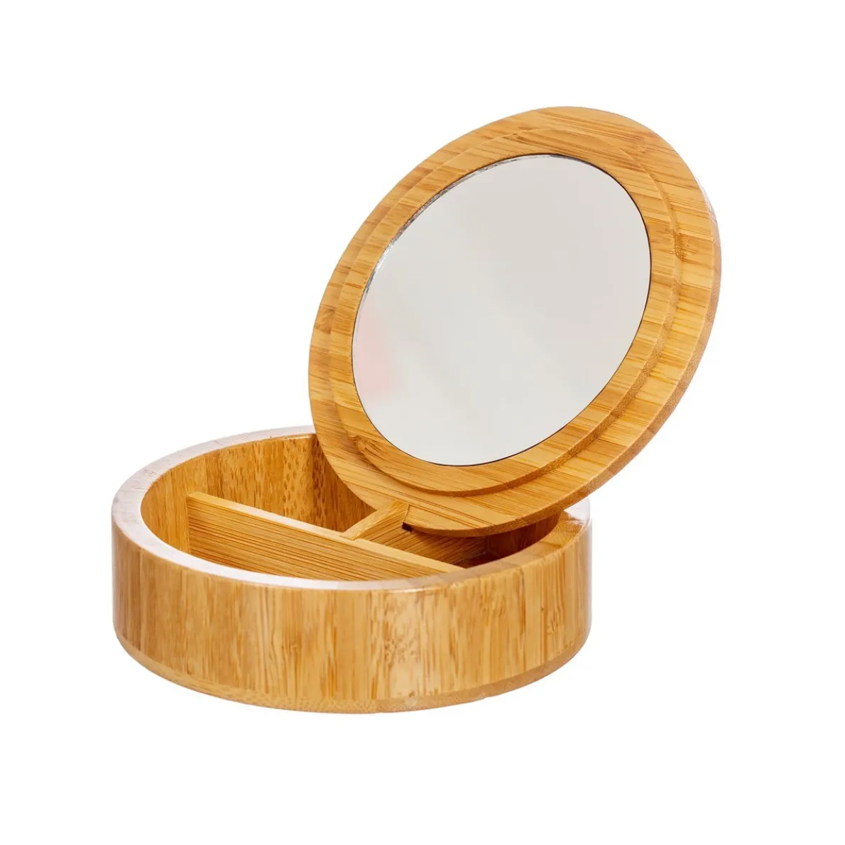 Round Bamboo Jewellery Box