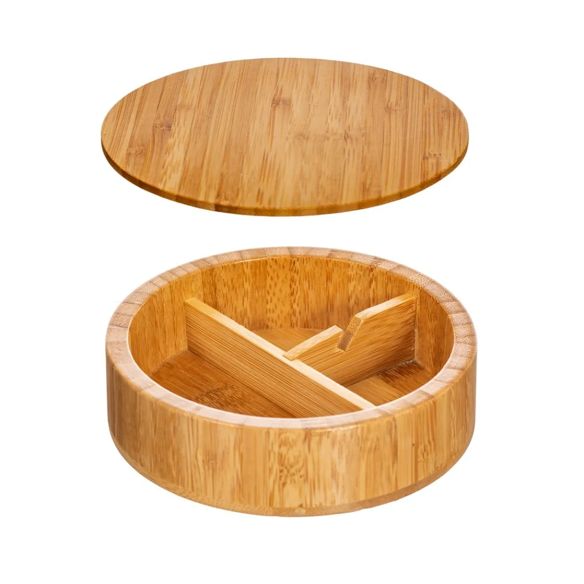 Round Bamboo Jewellery Box