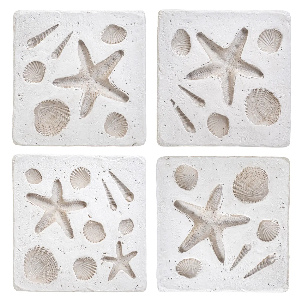 Shell Imprint Coasters - Set of 4