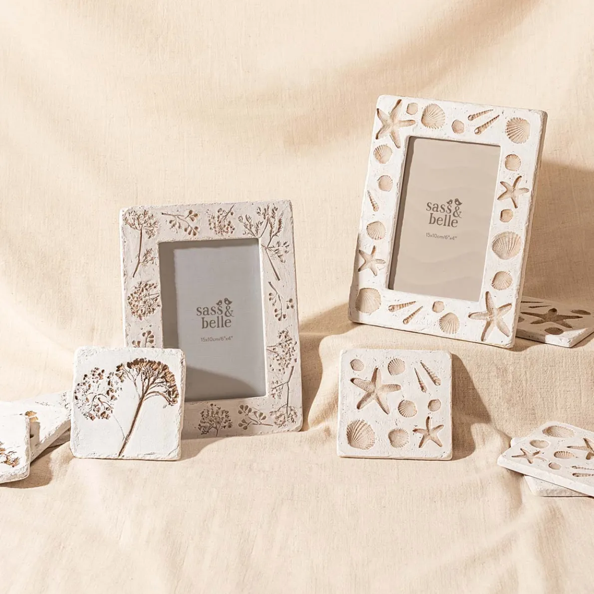 Shell Imprint Coasters - Set of 4